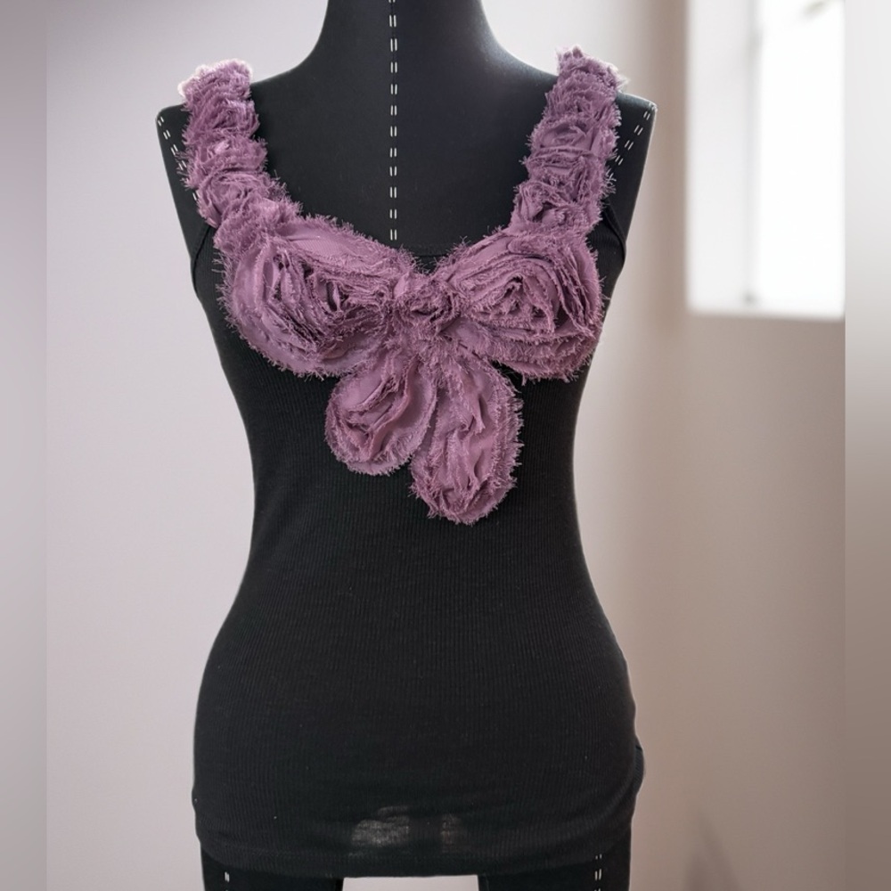 h.i.p. Black Ribbed Tank Top